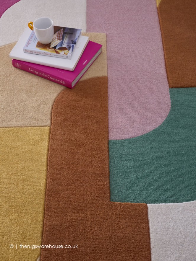 Retro Deco Pink Rug - 2