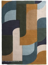 Retro Deco Blue Rug - Thumbnail - 6