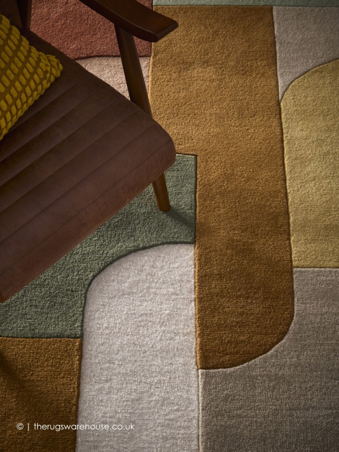 Retro Deco Tan Rug - 3