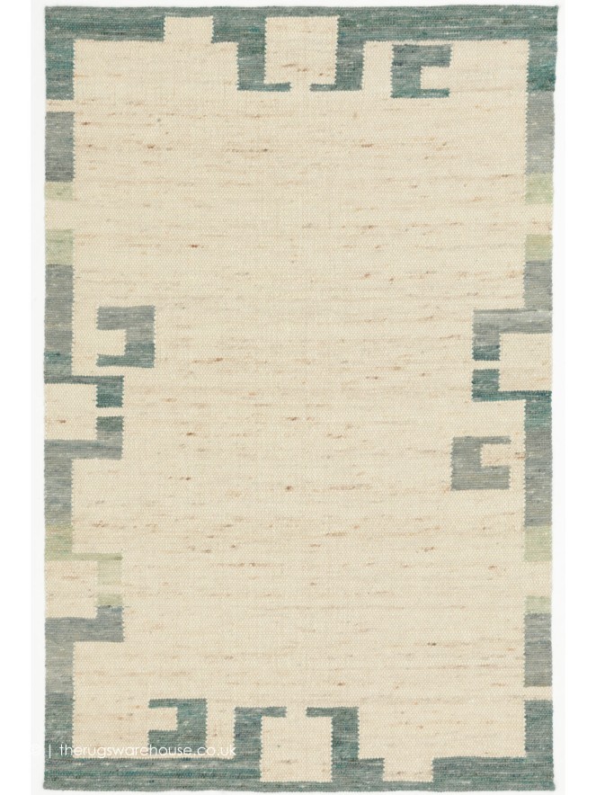 Digimatic Cream Aqua Rug - 2