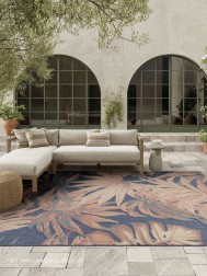 Aloha Leaves Blue Rug - Thumbnail - 2