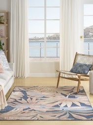 Aloha Leaves Blue Rug - Thumbnail - 4