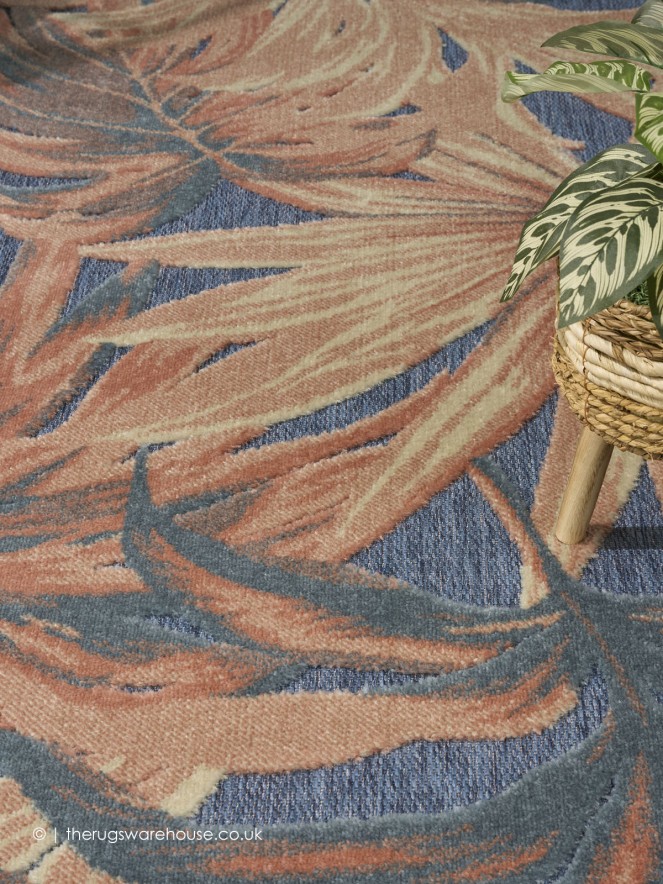 Aloha Leaves Blue Rug - 7