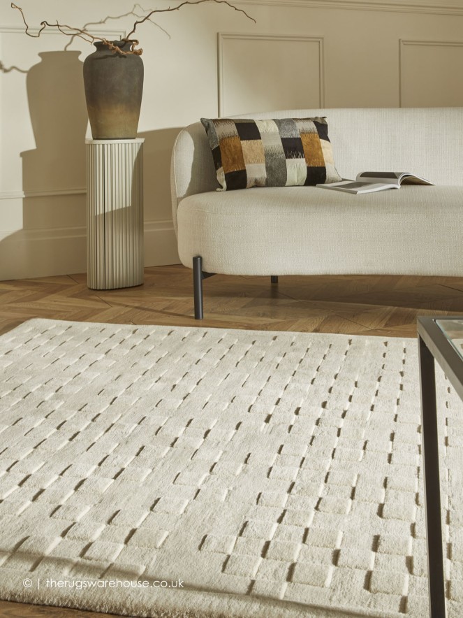 Priory Squares Ivory Rug - 2
