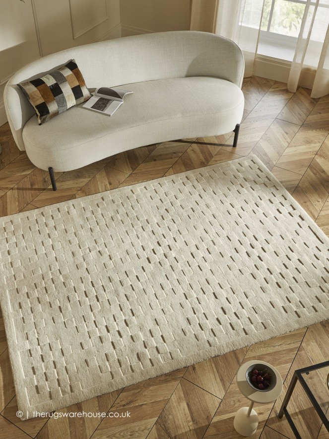 Priory Squares Ivory Rug - 3