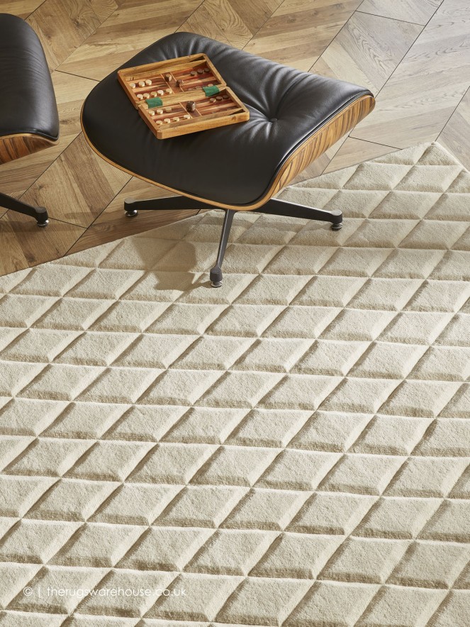 Priory Diamonds Ivory Rug - 3
