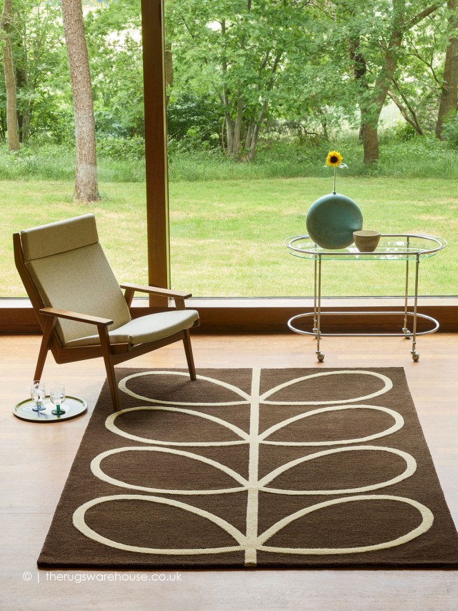 Giant Linear Stem Walnut Rug - 2