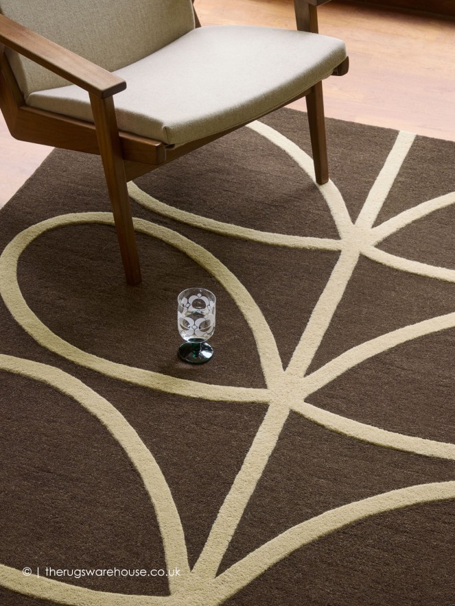 Giant Linear Stem Walnut Rug - 3