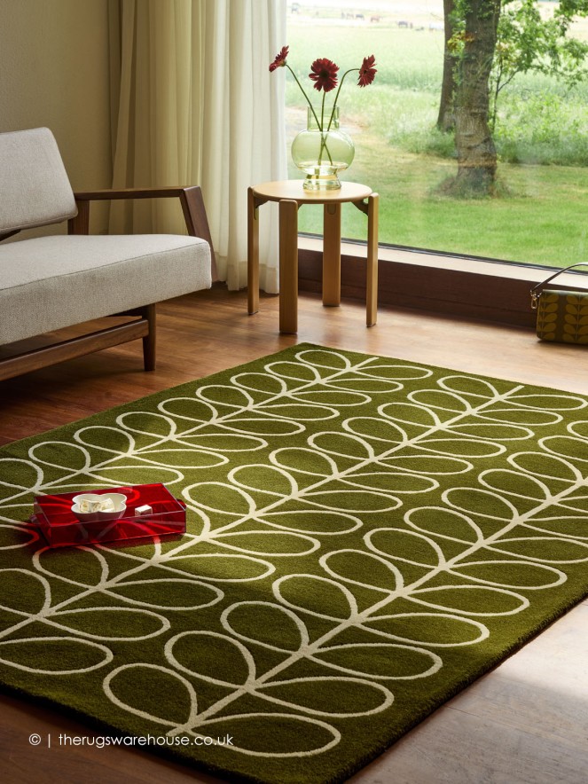 Linear Stem Green Rug - 2