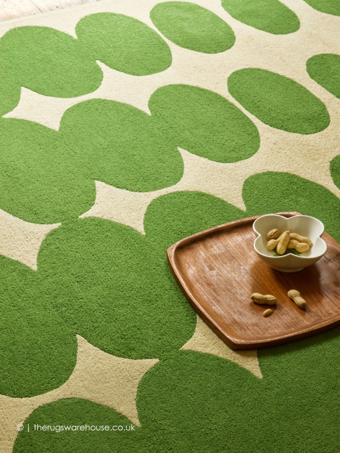 Optical Oval Green Rug - 3