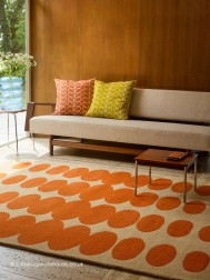 Optical Oval Orange Rug - Thumbnail - 2