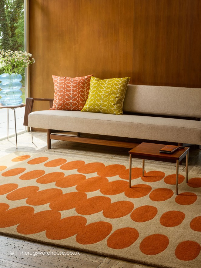 Optical Oval Orange Rug - 2