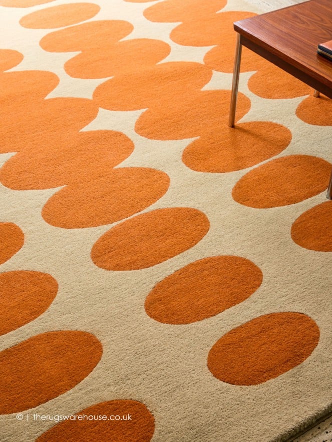 Optical Oval Orange Rug - 3