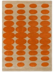 Optical Oval Orange Rug - Thumbnail - 7