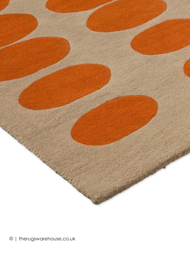 Optical Oval Orange Rug - 4