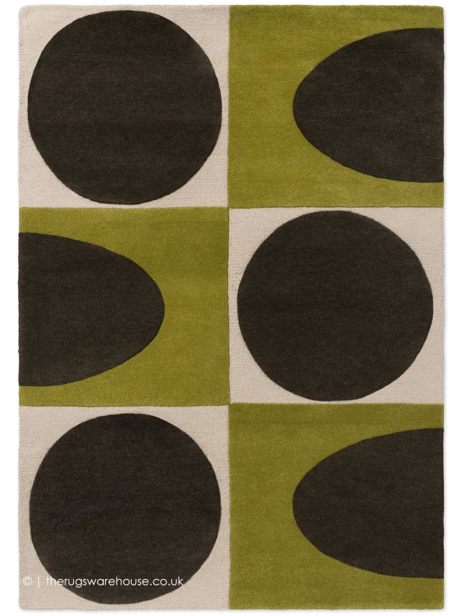 Spot Square Green Rug - 7