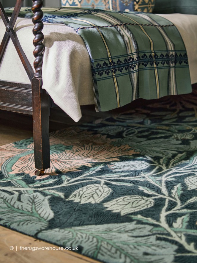 Honeysuckle Tulip Teal Rug - 4