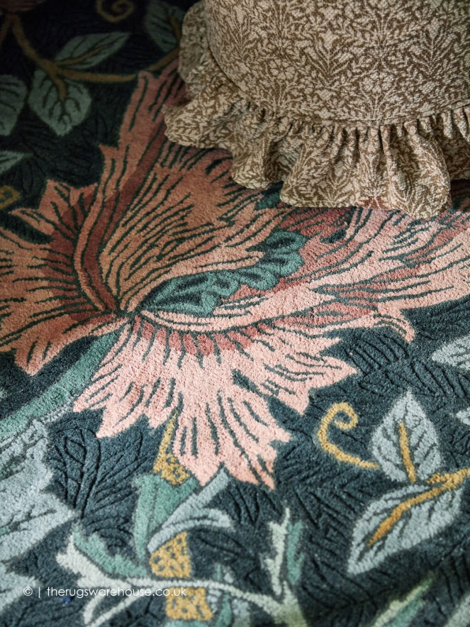 Honeysuckle Tulip Teal Rug - 5