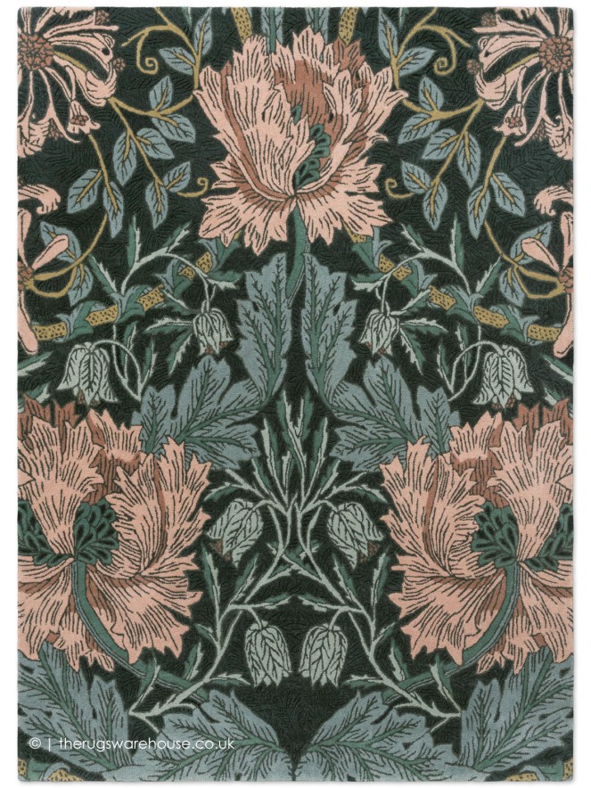 Honeysuckle Tulip Teal Rug - 10