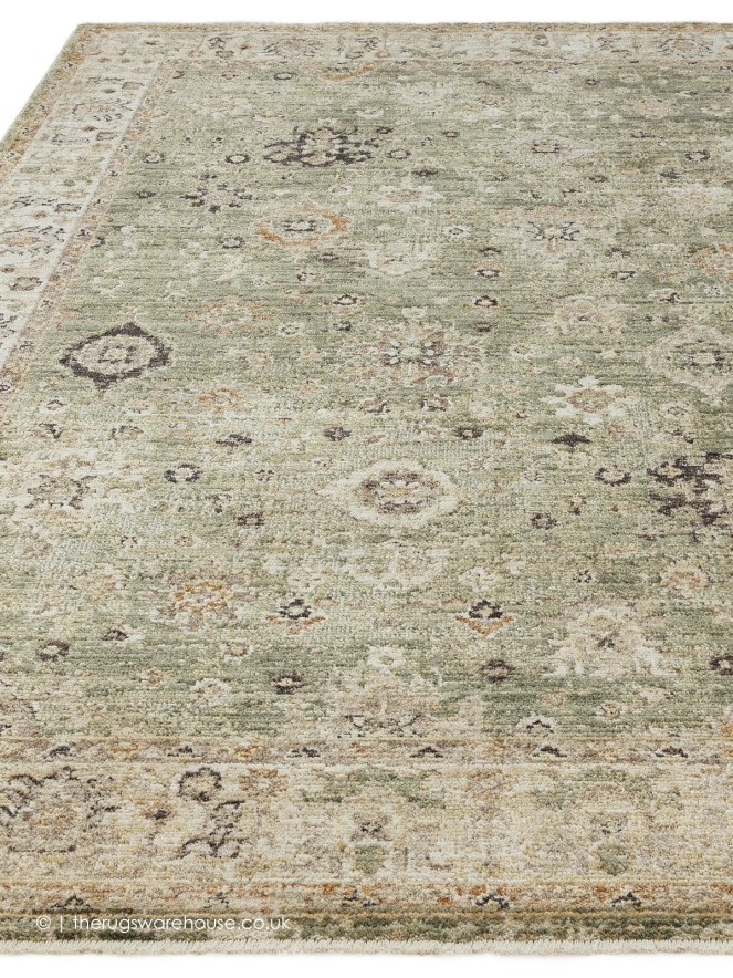 Heriz Ornate Green Rug - 8