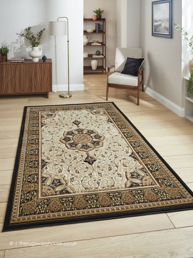 Nerima Cream Black Rug - 2