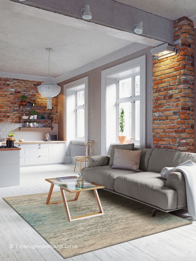 Gora Grey Teal Rug - 2