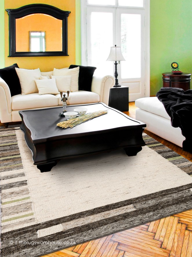 Countrywalk Ivory Green Rug - 2