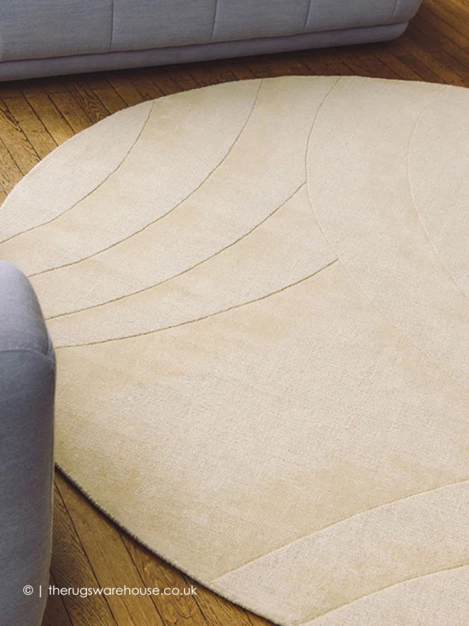 Volute Beige Circle Rug - 3