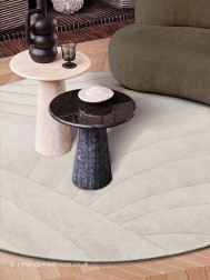Volute Ecru Circle Rug - Thumbnail - 2