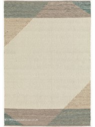 Edgy Cream Teal Rug - Thumbnail - 2