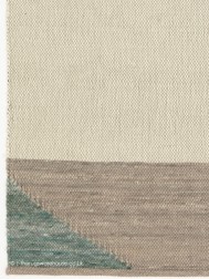 Edgy Cream Teal Rug - Thumbnail - 5