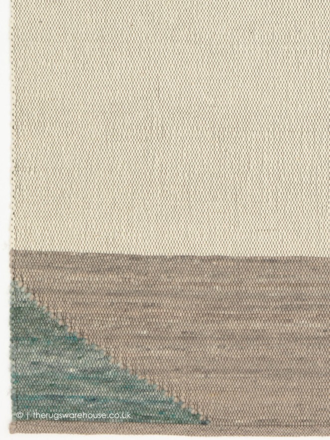 Edgy Cream Teal Rug - 5