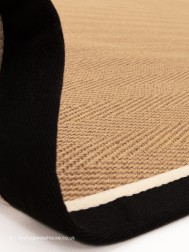 Bordo Herringbone Charcoal Cream Rug - Thumbnail - 5