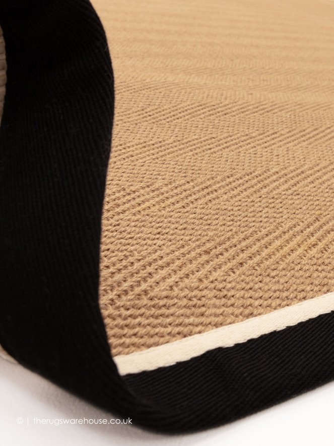 Bordo Herringbone Charcoal Cream Rug - 5