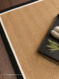 Bordo Herringbone Charcoal Cream Rug - Thumbnail - 3