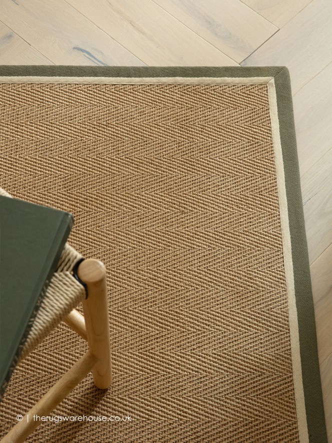 Bordo Herringbone Khaki Cream Rug - 3