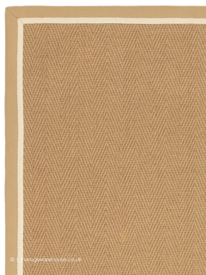 Bordo Herringbone Linen Cream Rug - 7