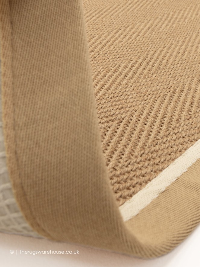 Bordo Herringbone Linen Cream Rug - 5