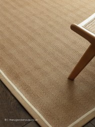 Bordo Herringbone Linen Cream Rug - Thumbnail - 3