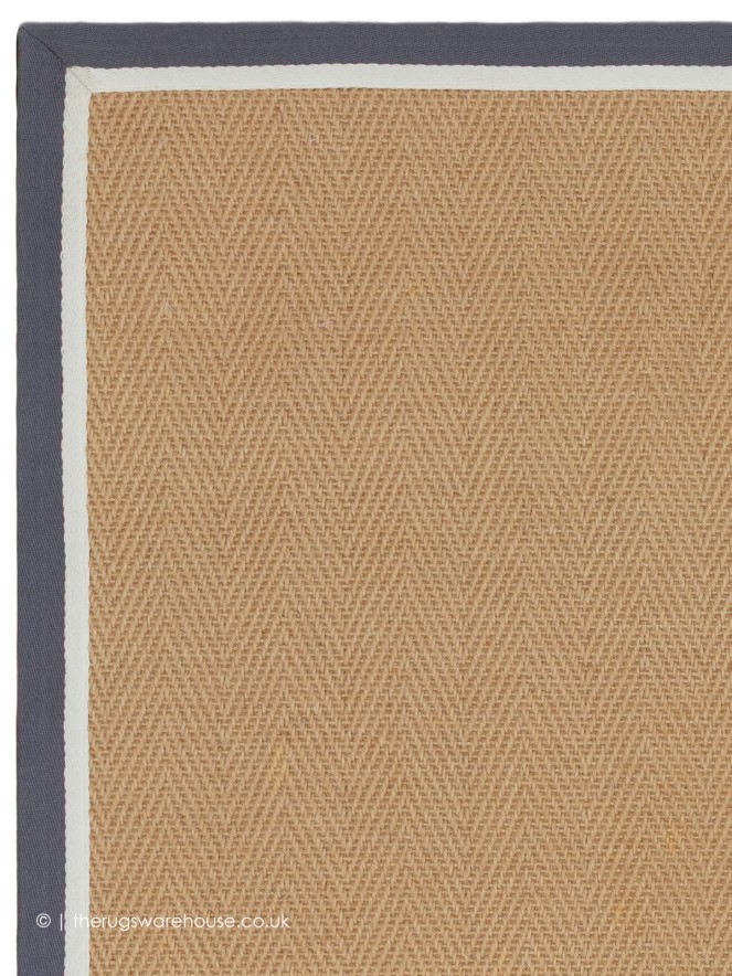 Bordo Herringbone Slate Cream Rug - 7