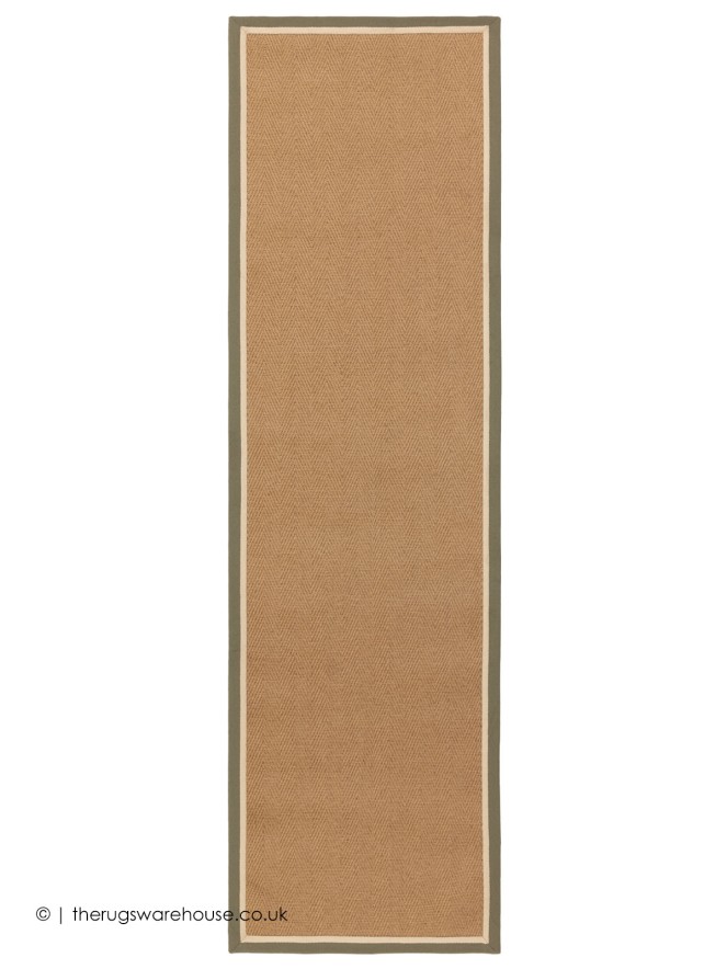 Bordo Herringbone Khaki Cream Runner - 6