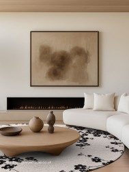 Sakura Night Snow Circle Rug - Thumbnail - 2