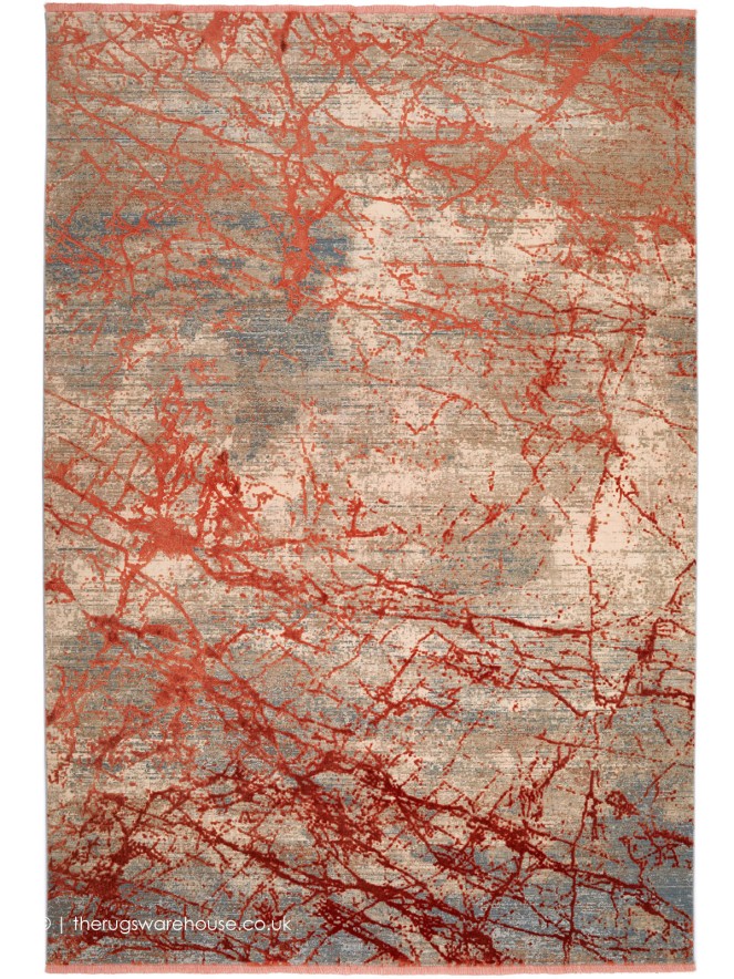 Emerald Abstract Orange Rug - 7