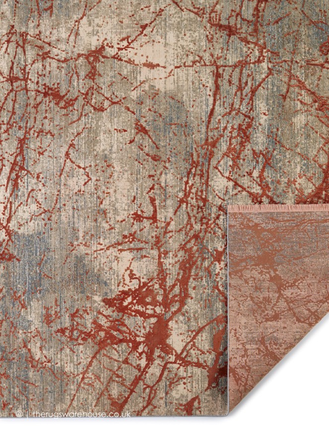 Emerald Abstract Orange Rug - 5