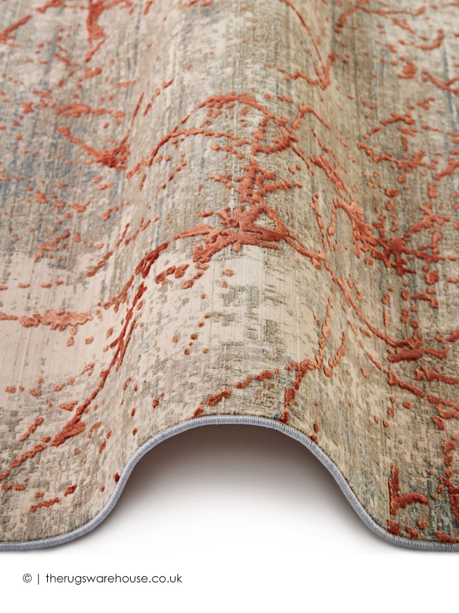 Emerald Abstract Orange Rug - 4