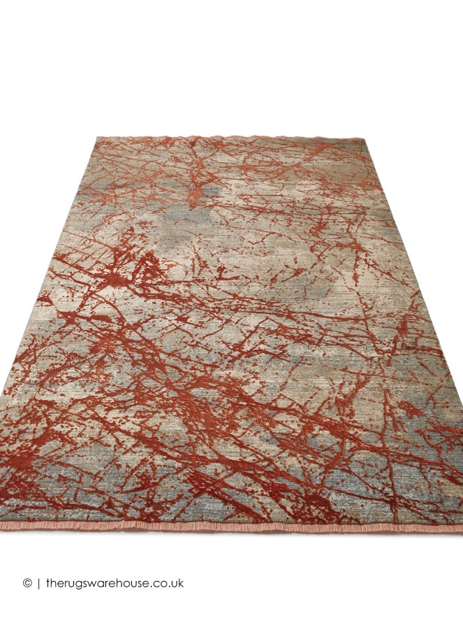 Emerald Abstract Orange Rug - 6
