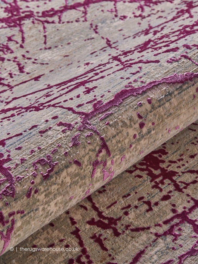 Emerald Abstract Pink Rug - 3