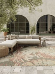 Aloha Leaves Sage Rose Rug - Thumbnail - 2