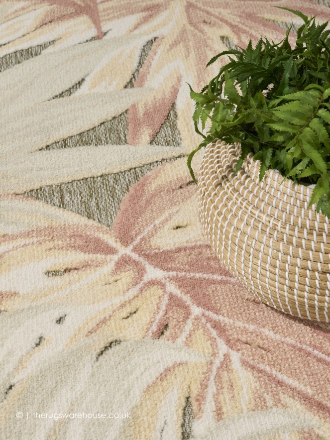 Aloha Leaves Sage Rose Rug - 5