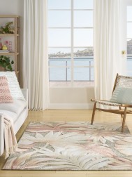 Aloha Leaves Sage Rose Rug - Thumbnail - 4